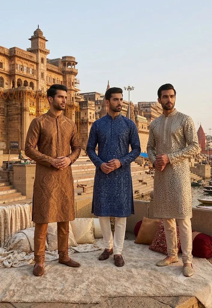 KashiFab men's ethnic wear, Banarasi silk kurtas in Varanasi, shop online