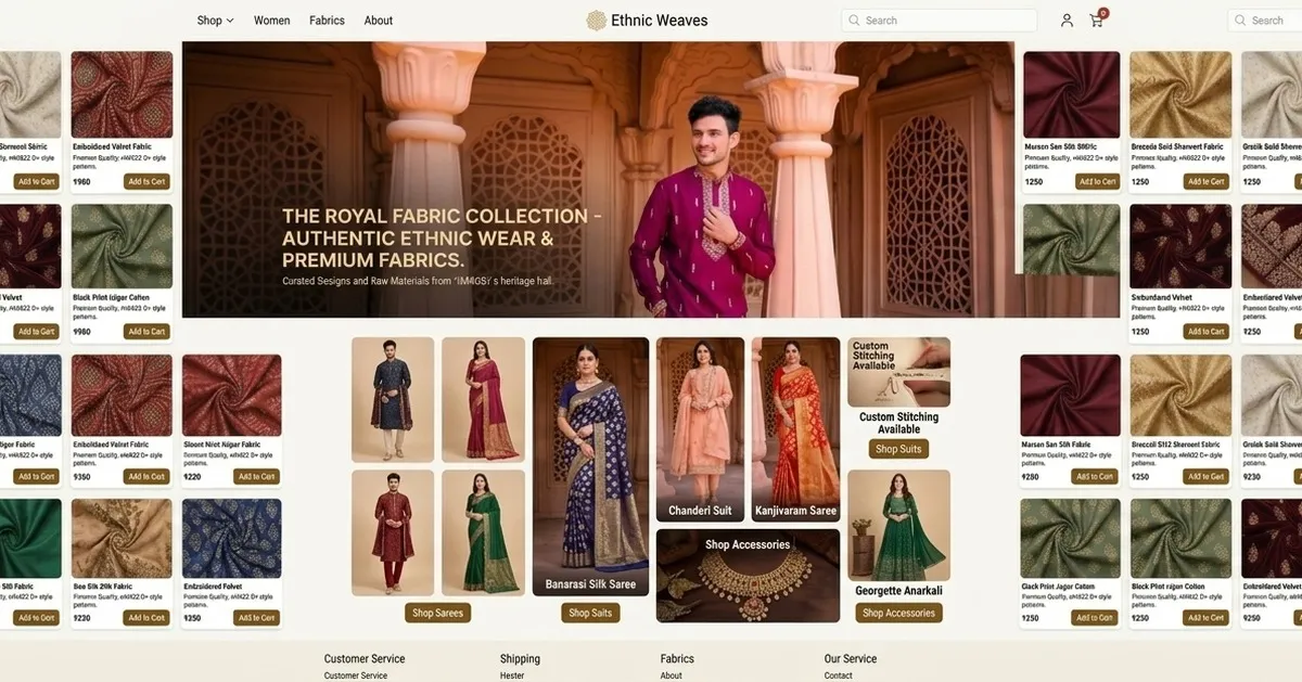 KashiFab online Banarasi silk store, shop premium silk fabrics online, retail and bulk orders India and abroad