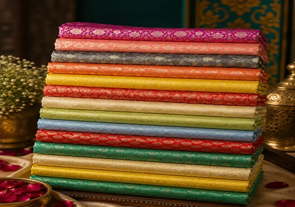 Banarasi Fabric Colour Trends 2026 , Brocade & Jacquard Shades to Watch | Choubey Silk Varanasi