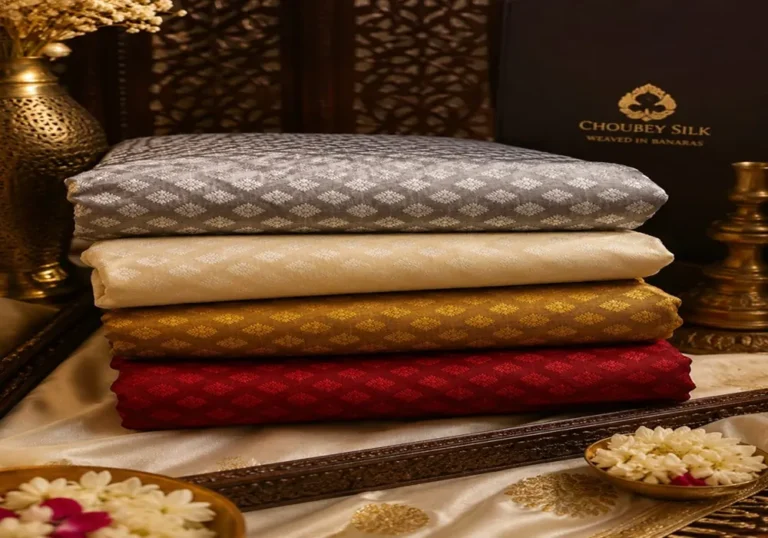 Brocade vs Jacquard for Sarees , Which Weave Drapes Better? | Choubey Silk Varanasi