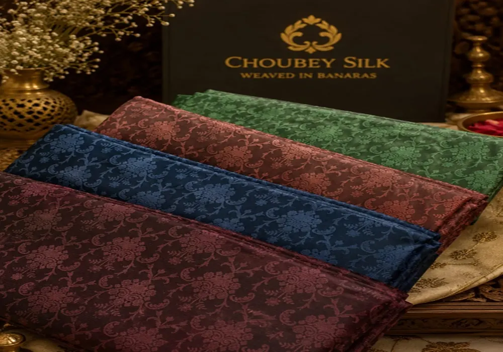 Rangkat Brocade Fabric , Varanasi's Rare Multi-Colour Weave | Choubey Silk Varanasi